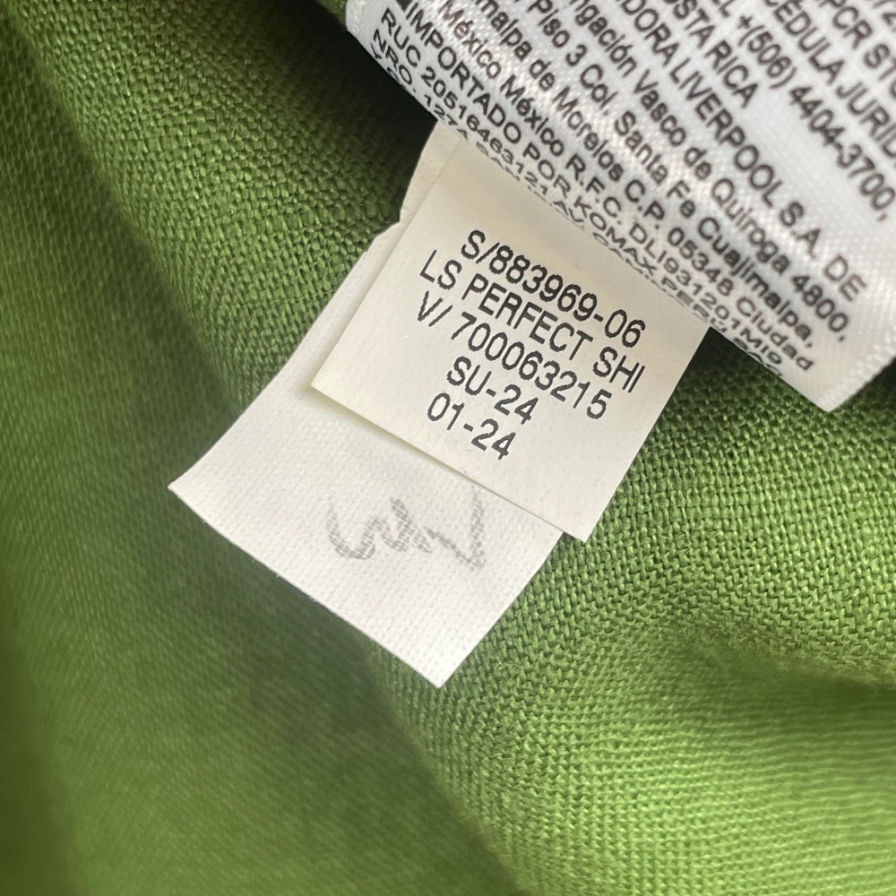 Banana Republic Womens XL Green 100% Linen LS Perfect Shirt Button Down Earthy - Picture 6 of 8